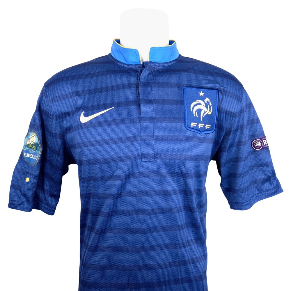 Nike France 2012 Home Soccer Jersey Blue Euro 2012 Patches 449680-405 Mens M‎